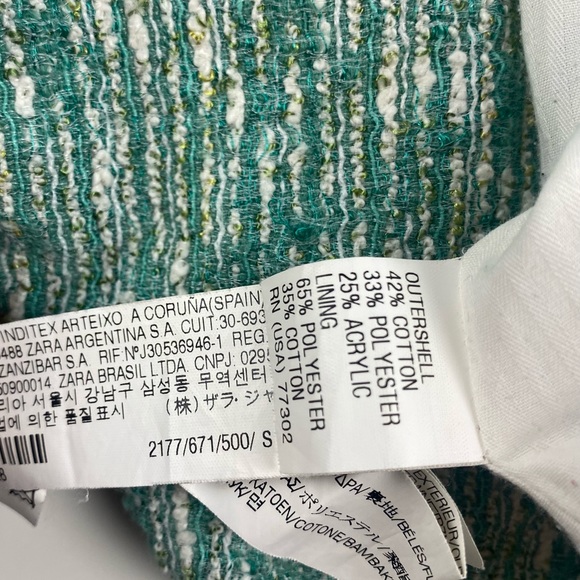 Zara Woman Mint Green Tweed Mini Skirt - Picture 13 of 16